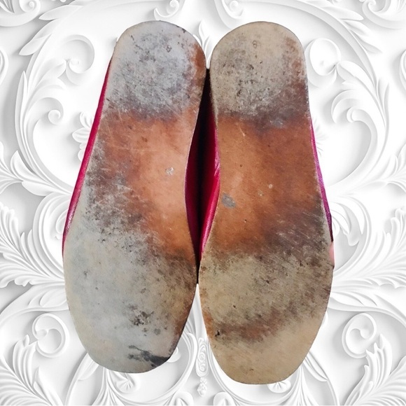 Red Leather Ballet Flats - Picture 4 of 5